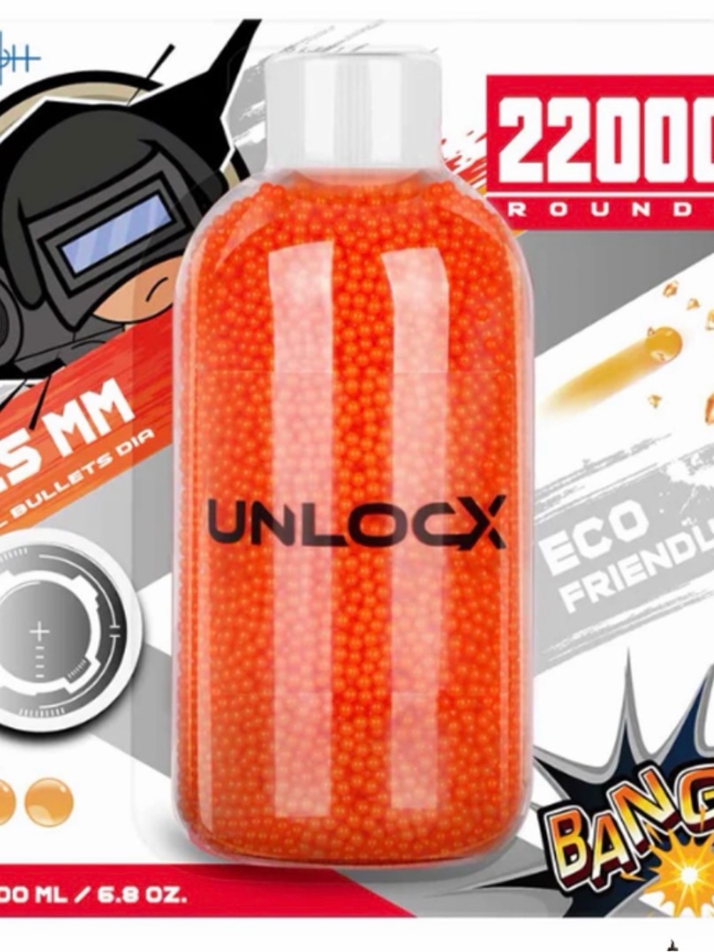 UNLOCX Orange Soft Air Beads - Bottle 22000 rounds